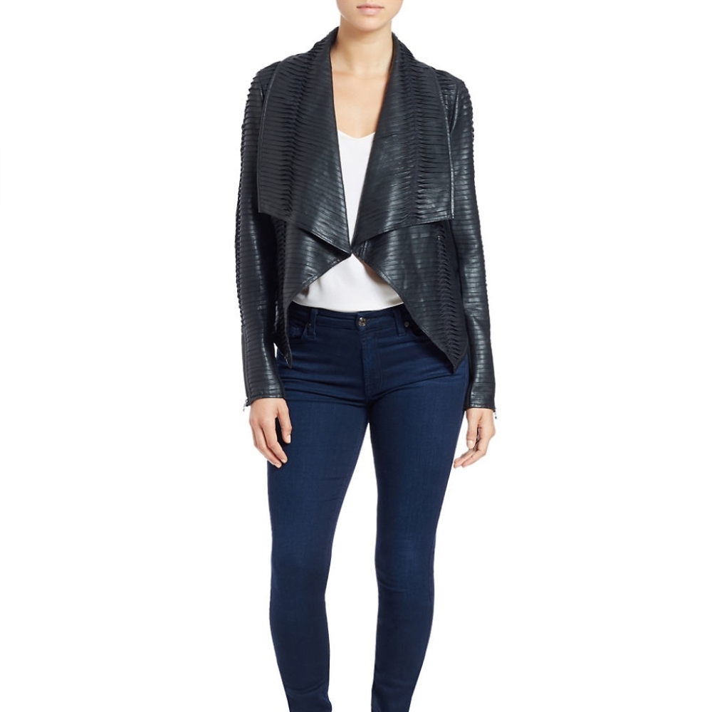 Blank NYC Faux Leather Pleated Jacket
